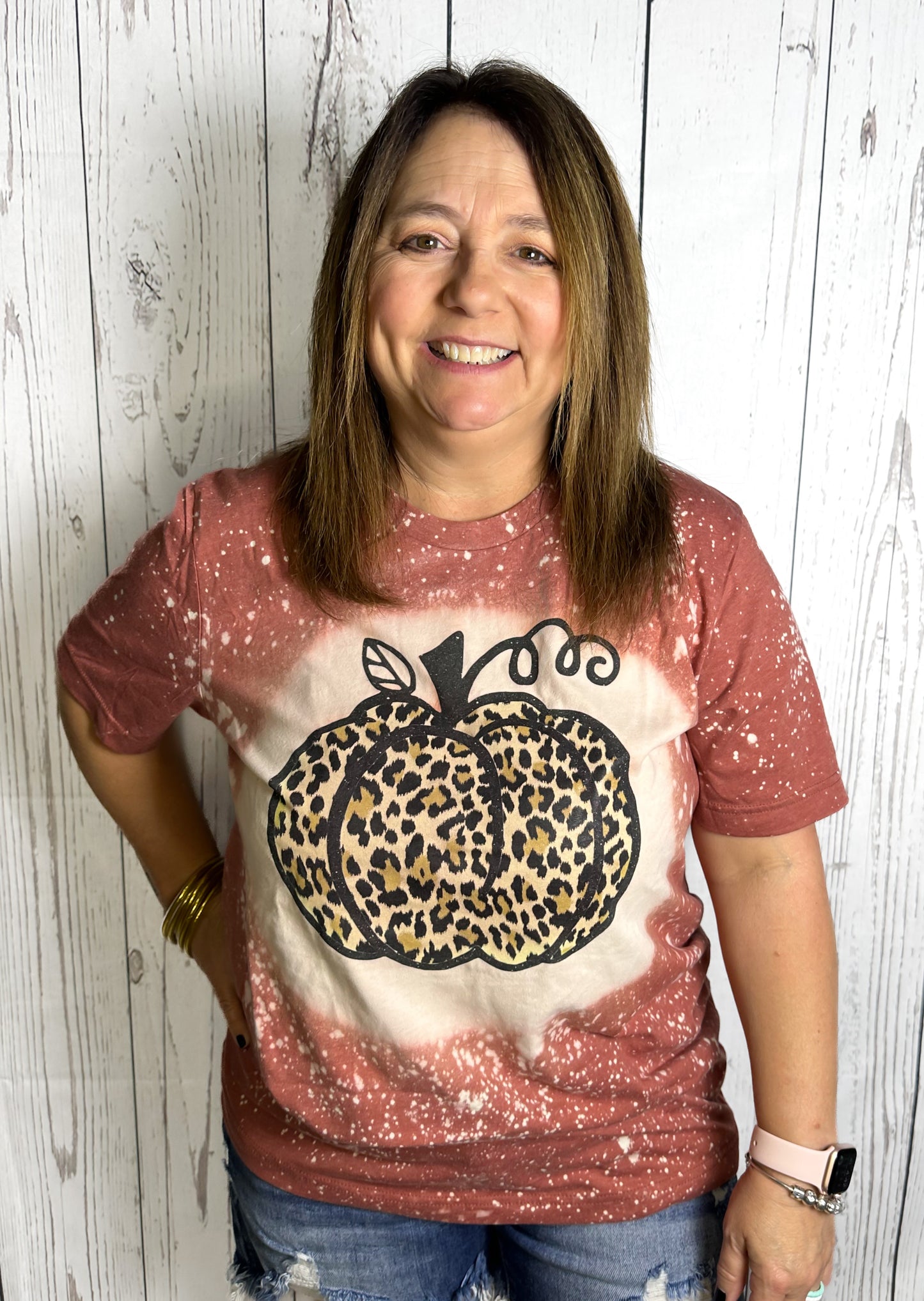 Cheetah Bleach Pumpkin Tee