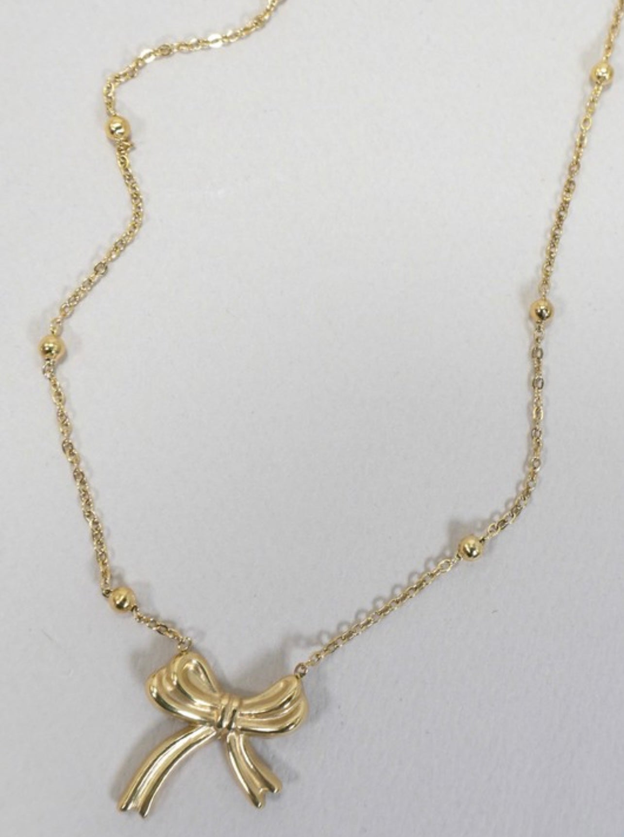 Bow Necklace Tarnish Free