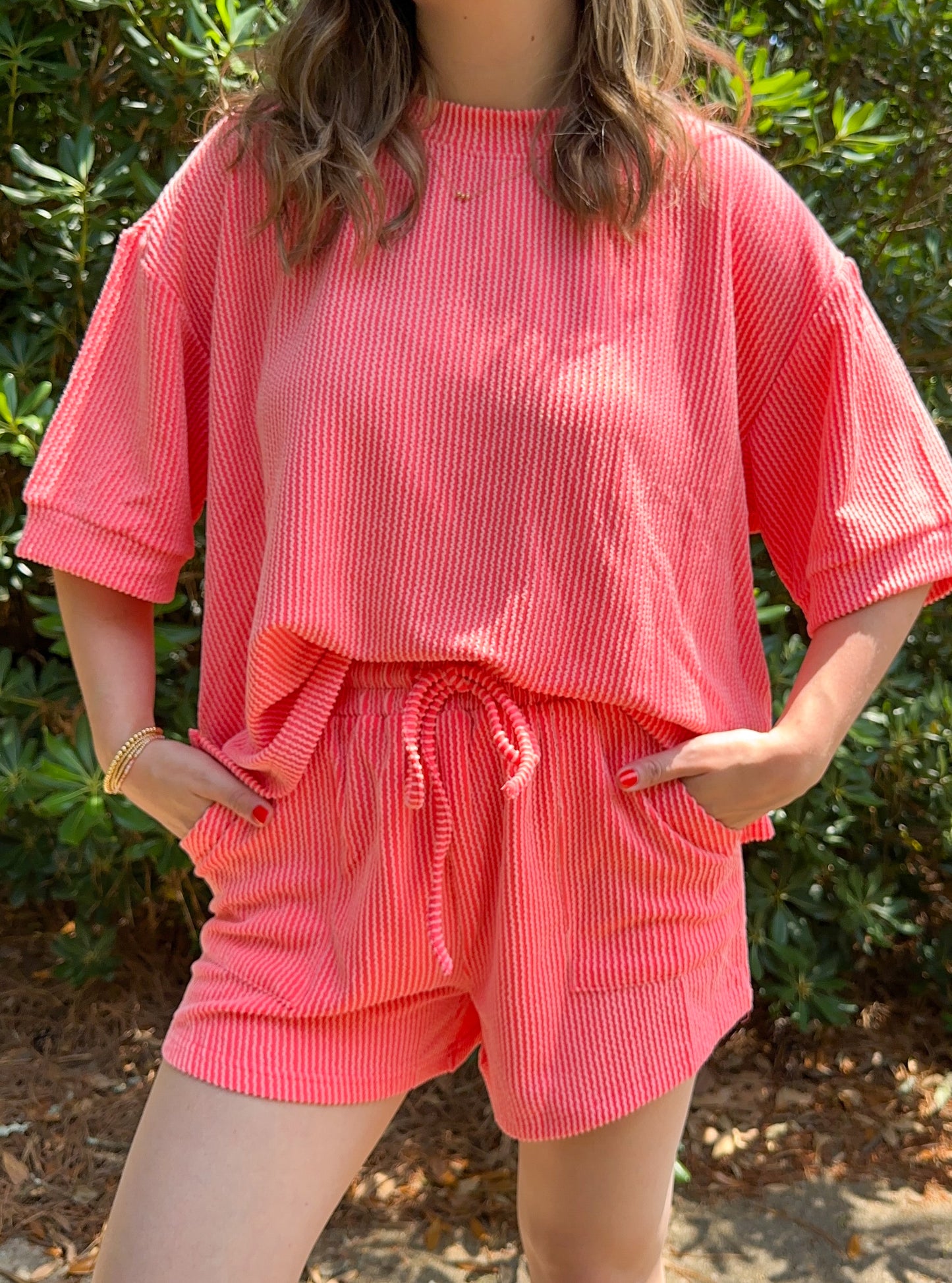 KARA Ribbed Short Set