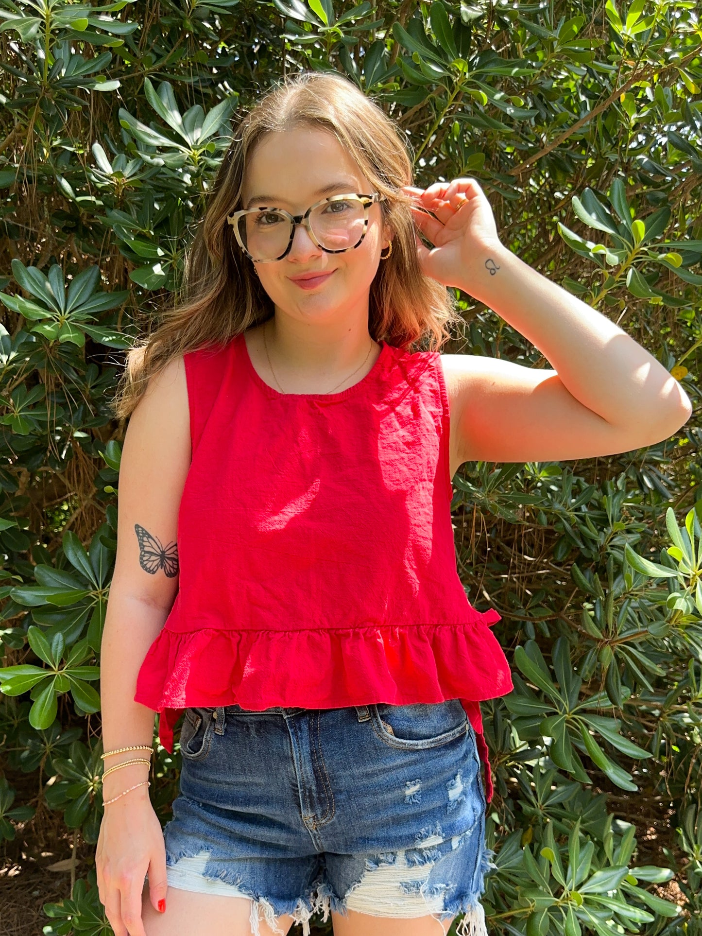 Layla Side Tie Ruffled Top