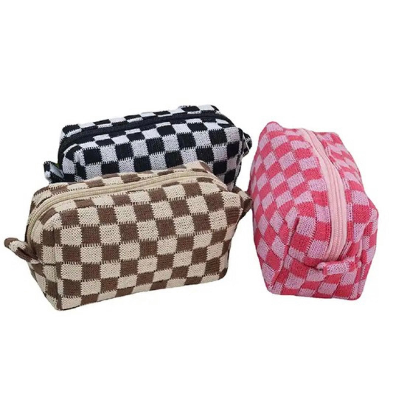 Checkered Makeup Bag
