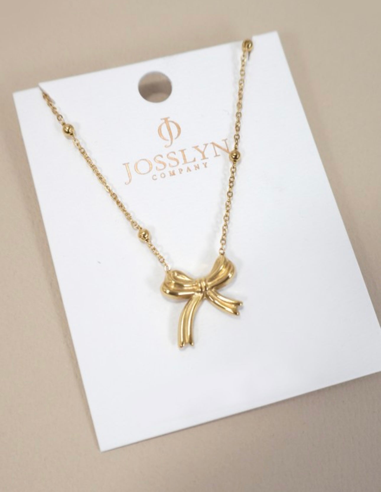 Bow Necklace Tarnish Free