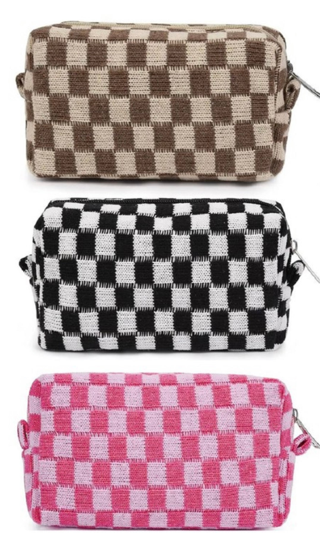 Checkered Makeup Bag