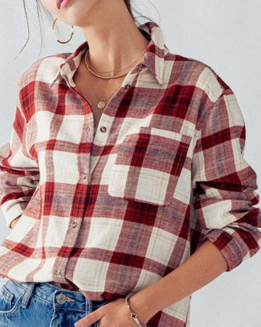 Selena Plaid Top