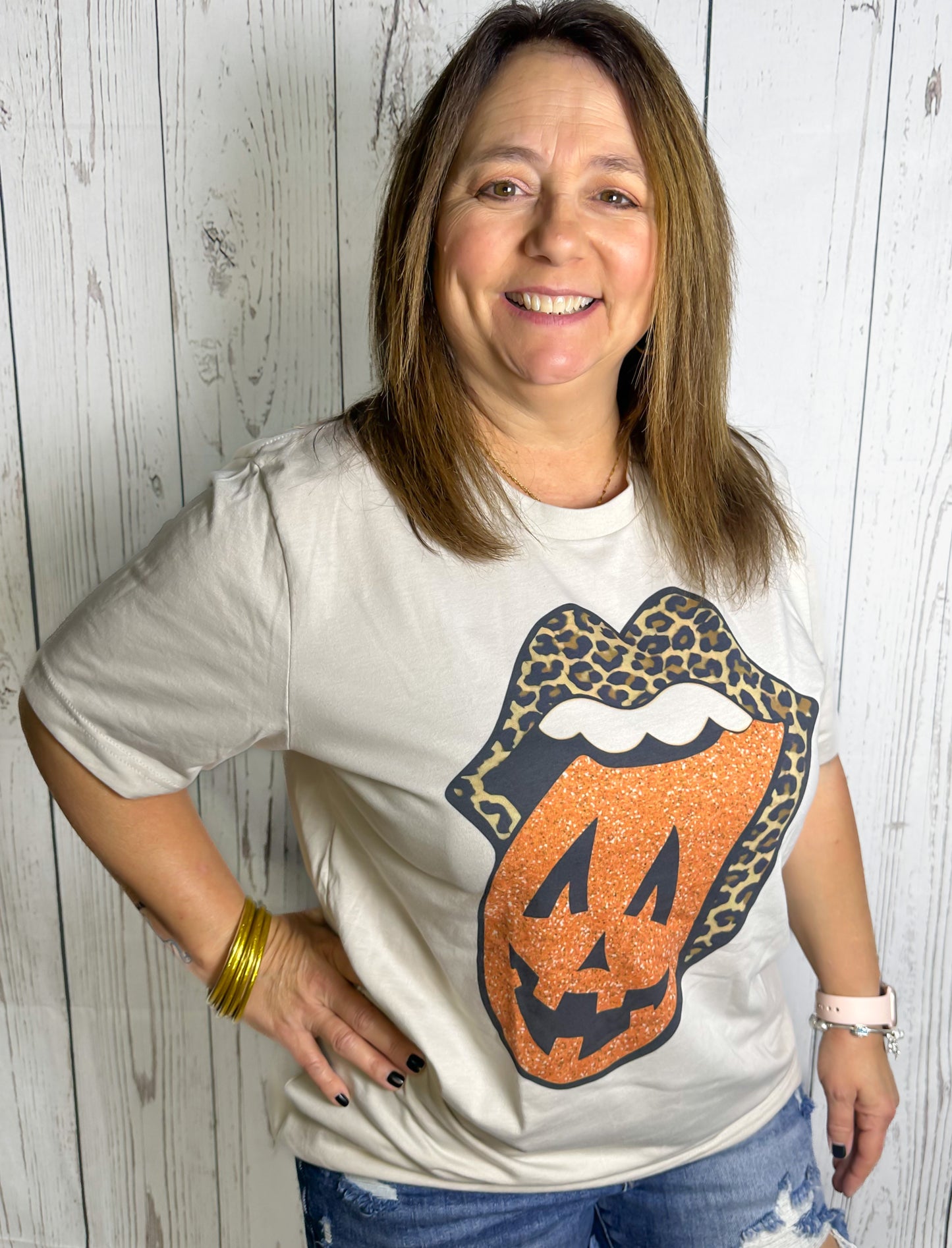 Leopard Halloween Tongue Tee