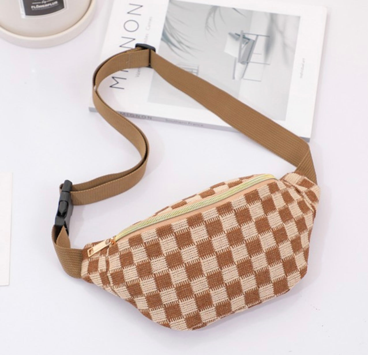Checkered Mini Belt Bag