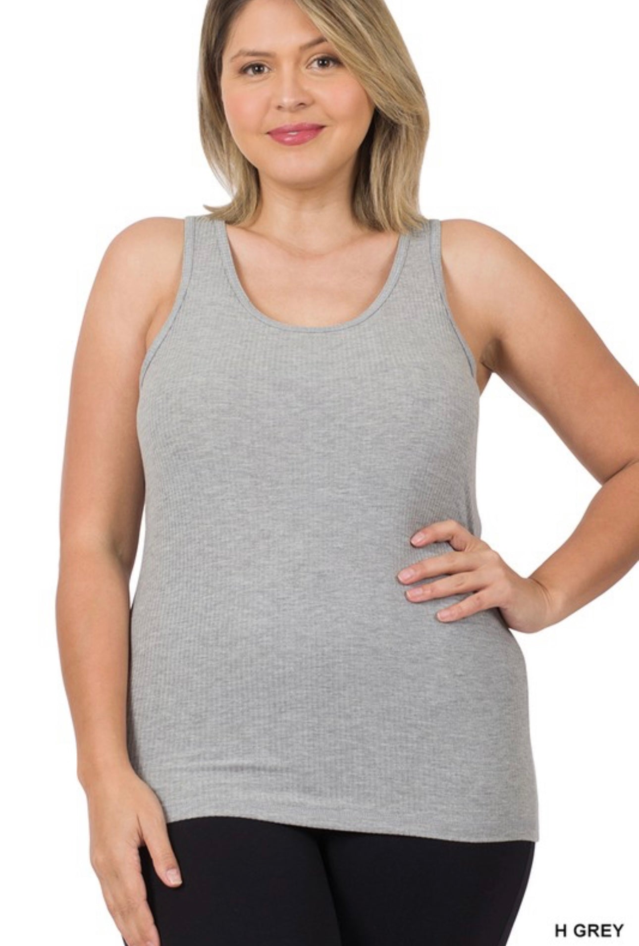 BEVERLY Plus Ribbed Racerback Tank