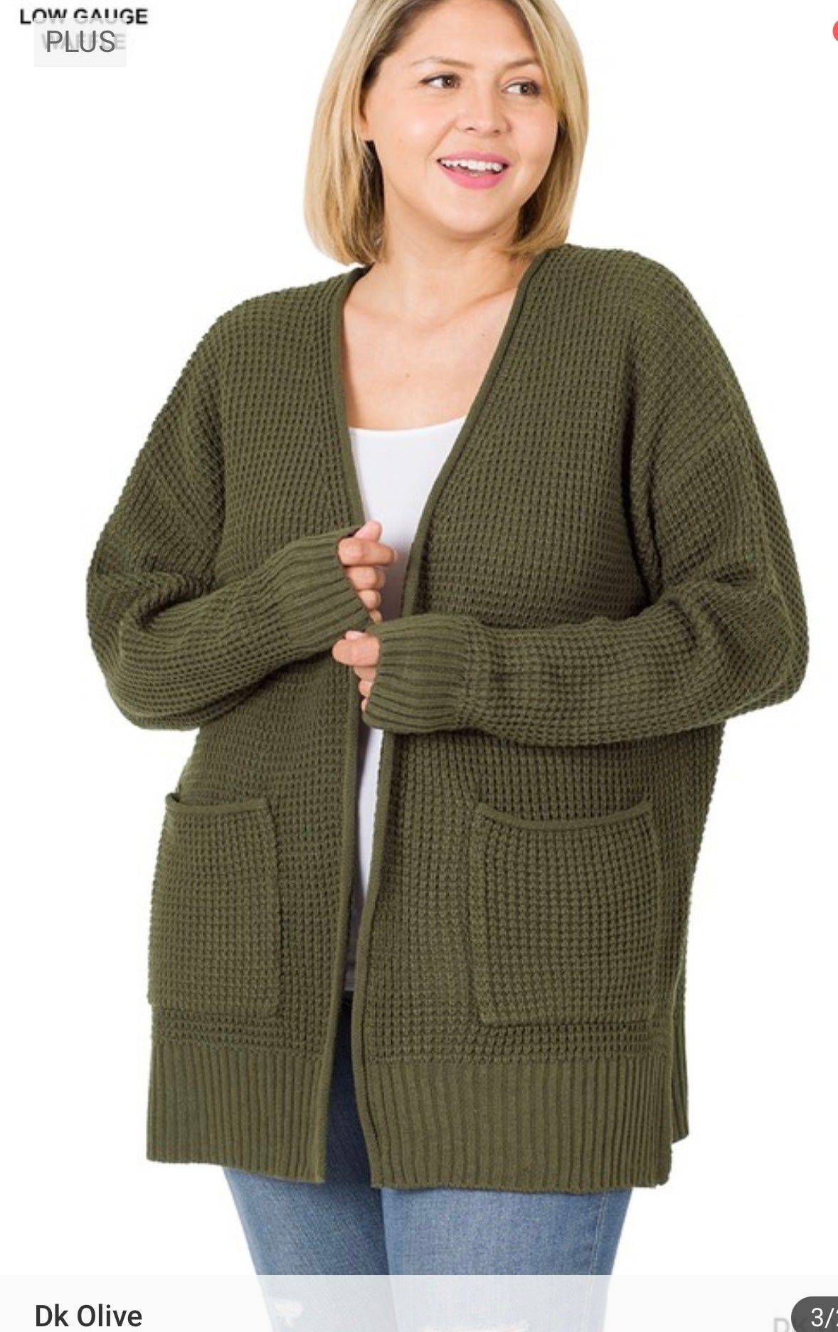 ROSE Plus Waffle Cardigan