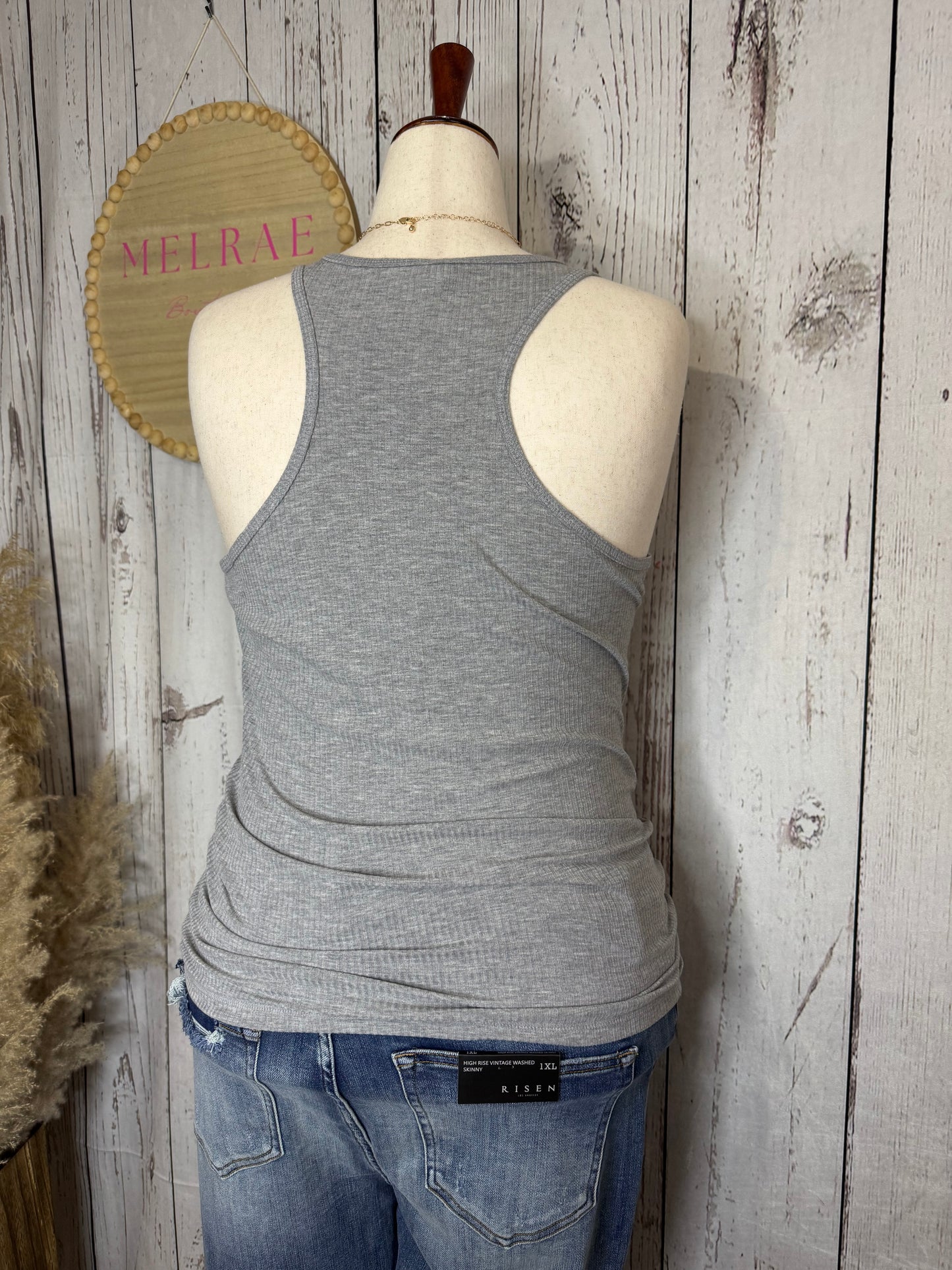 BEVERLY Plus Ribbed Racerback Tank