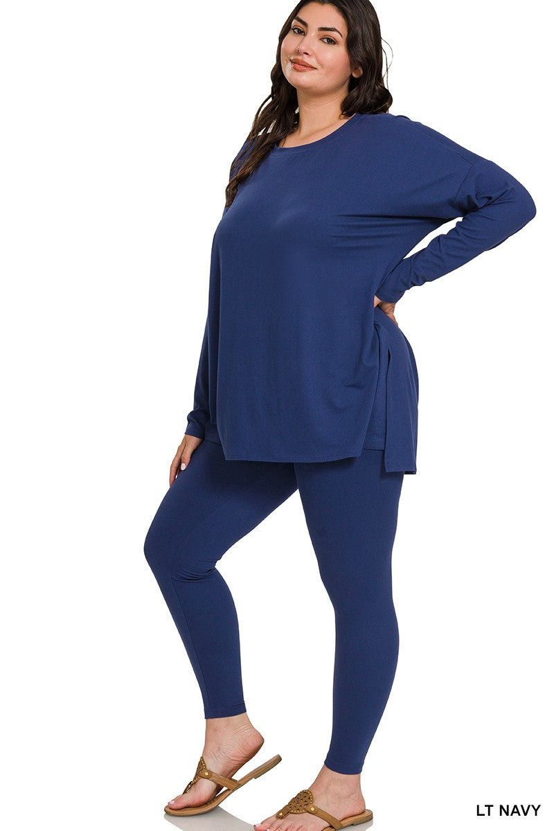 CATHY PLUS BRUSHED MICROFIBER LOUNGEWEAR SET