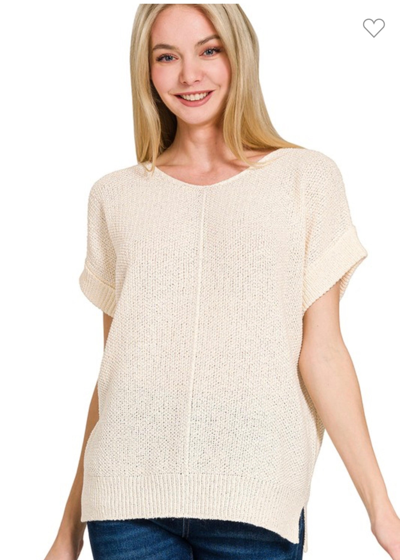 Kay Center Seam Short Sleeve Sweater