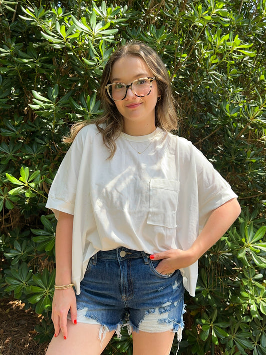 Tammy Mineral Washed Oversized Crop Top