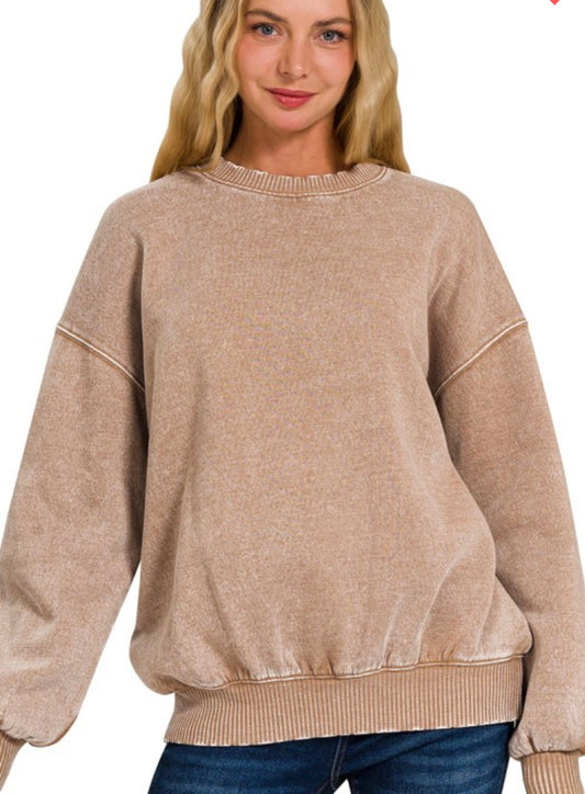 Charlotte Acid Washed Oversized Sweatshirt