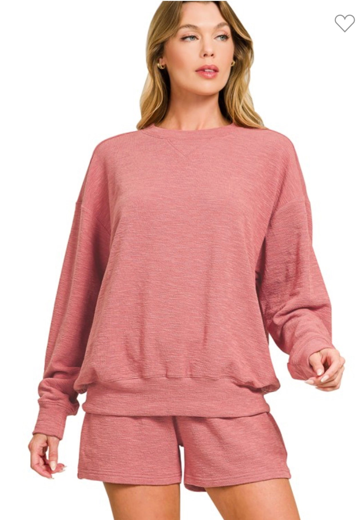 Paisley Slub Pullover 2pc Shorts Set