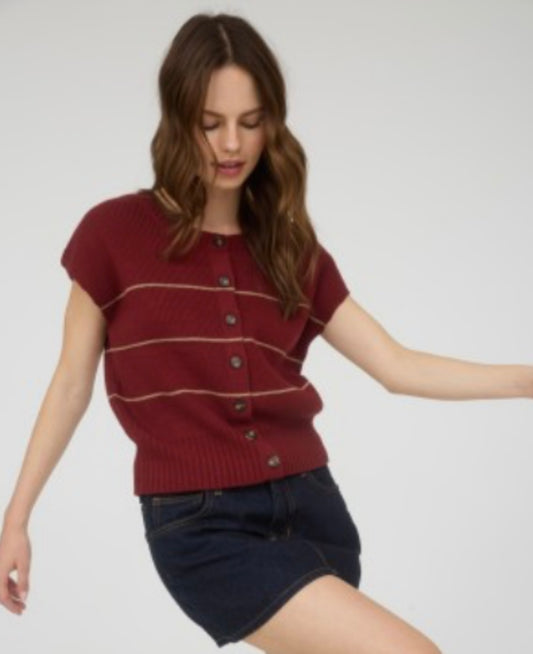 Callie Stripe Button Down Sweater